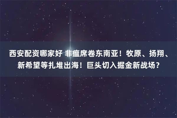 西安配资哪家好 非瘟席卷东南亚！牧原、扬翔、新希望等扎堆出海！巨头切入掘金新战场？